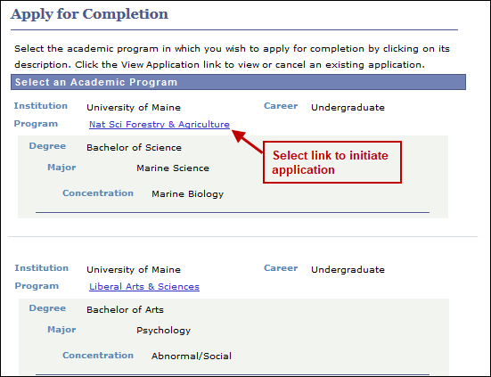 Apply for Completion