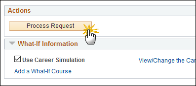 Screenshot showing the location of the Process Request button